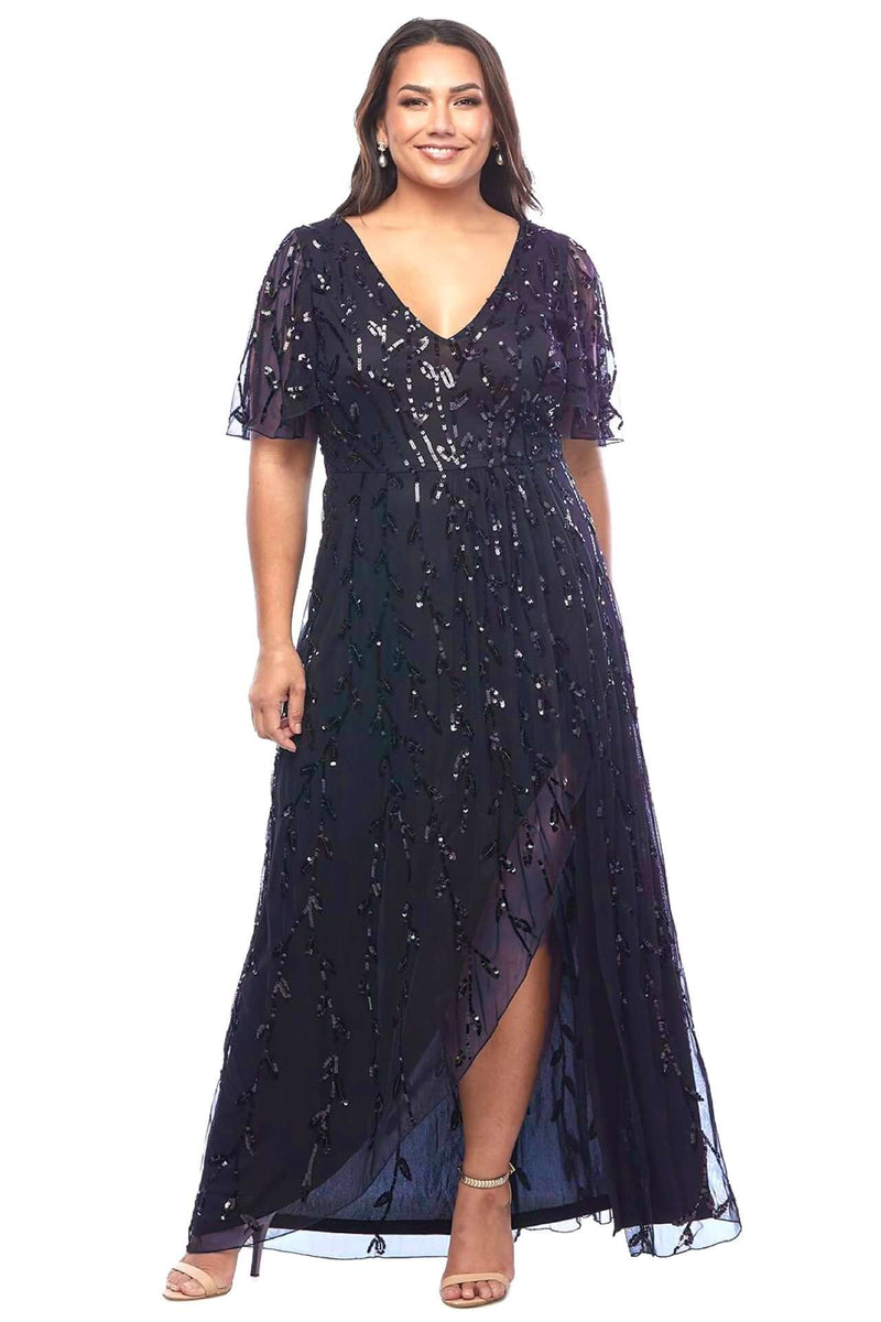 Layla Jones Beaded Gown in Midnight LJ0606 Layla Jones Beaded Gown in Midnight LJ0606