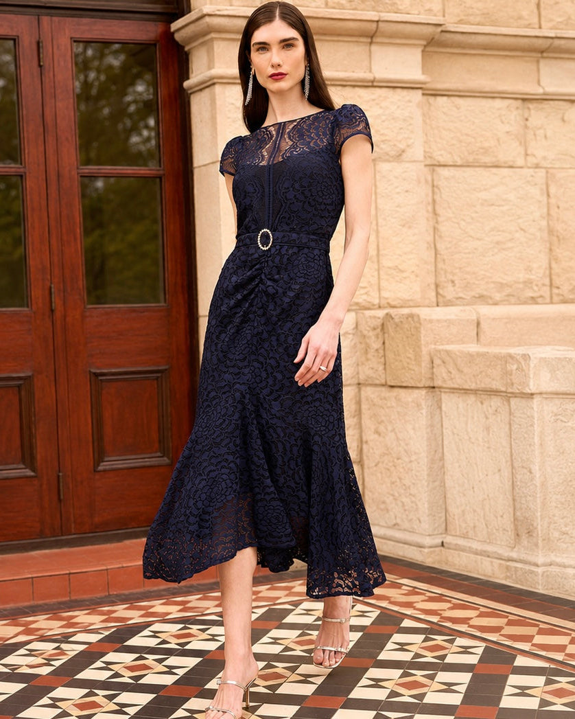 Sacha Drake AFFAIR OF HONOUR Dress in Navy Lace