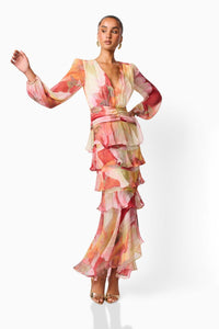 Elliatt SYLVANA Long Sleeve Gown in Floral