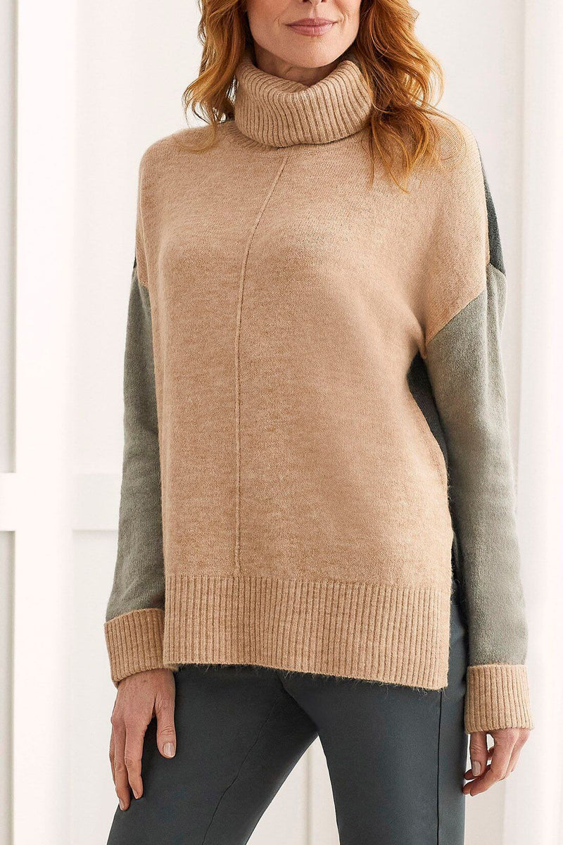 Tribal Turtle Neck Sweater in Nomad