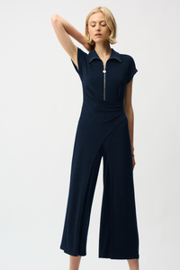 Joseph Ribkoff Gold Zipper Jumpsuit in Midnight 261255