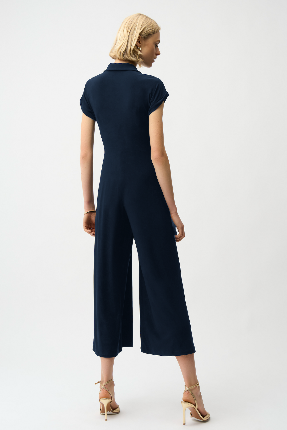 Joseph Ribkoff Gold Zipper Jumpsuit in Midnight 261255