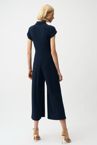 Joseph Ribkoff Gold Zipper Jumpsuit in Midnight 261255