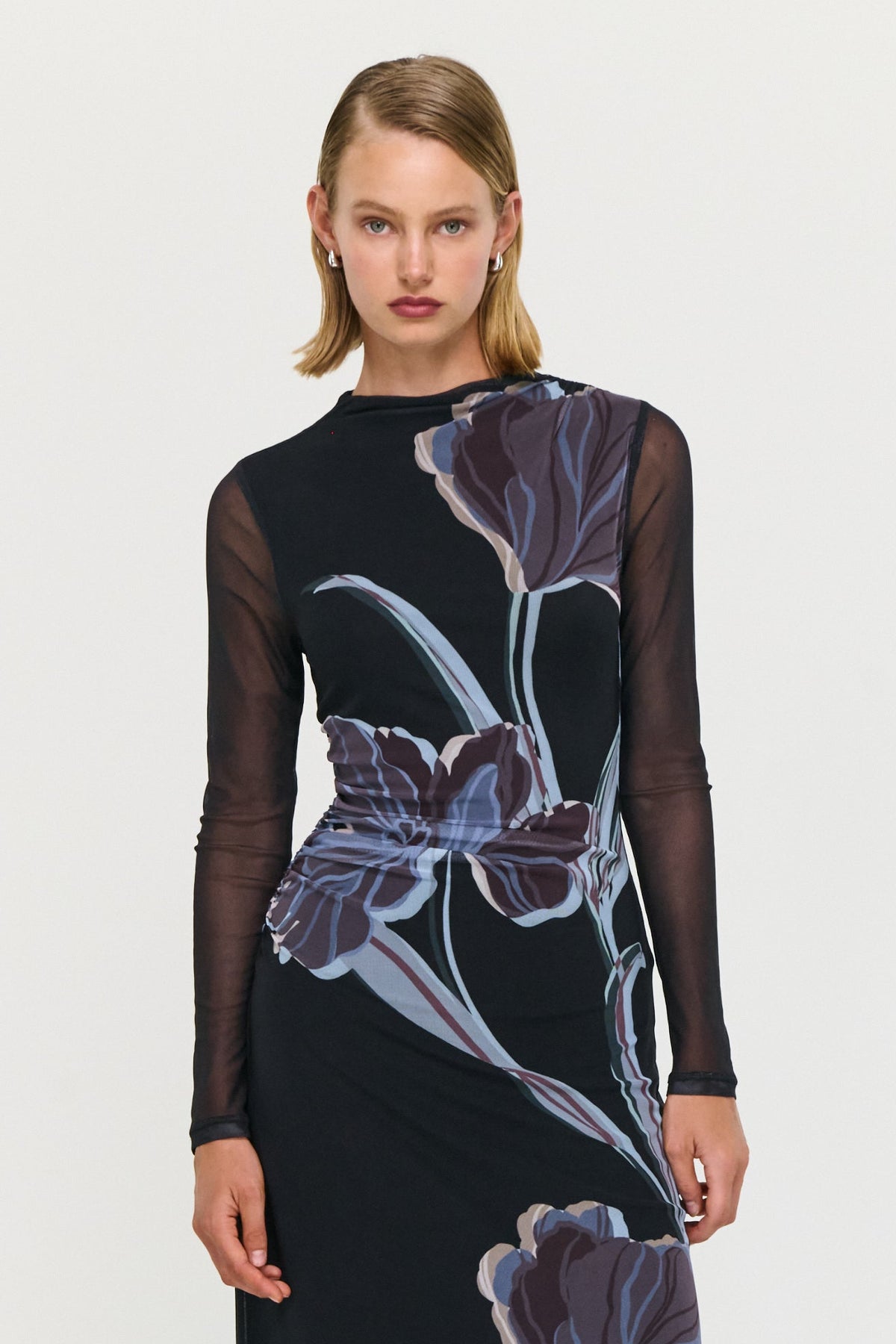 Staple The Label STAS Mesh Dress in Midnight Floral
