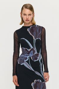 Staple The Label STAS Mesh Dress in Midnight Floral