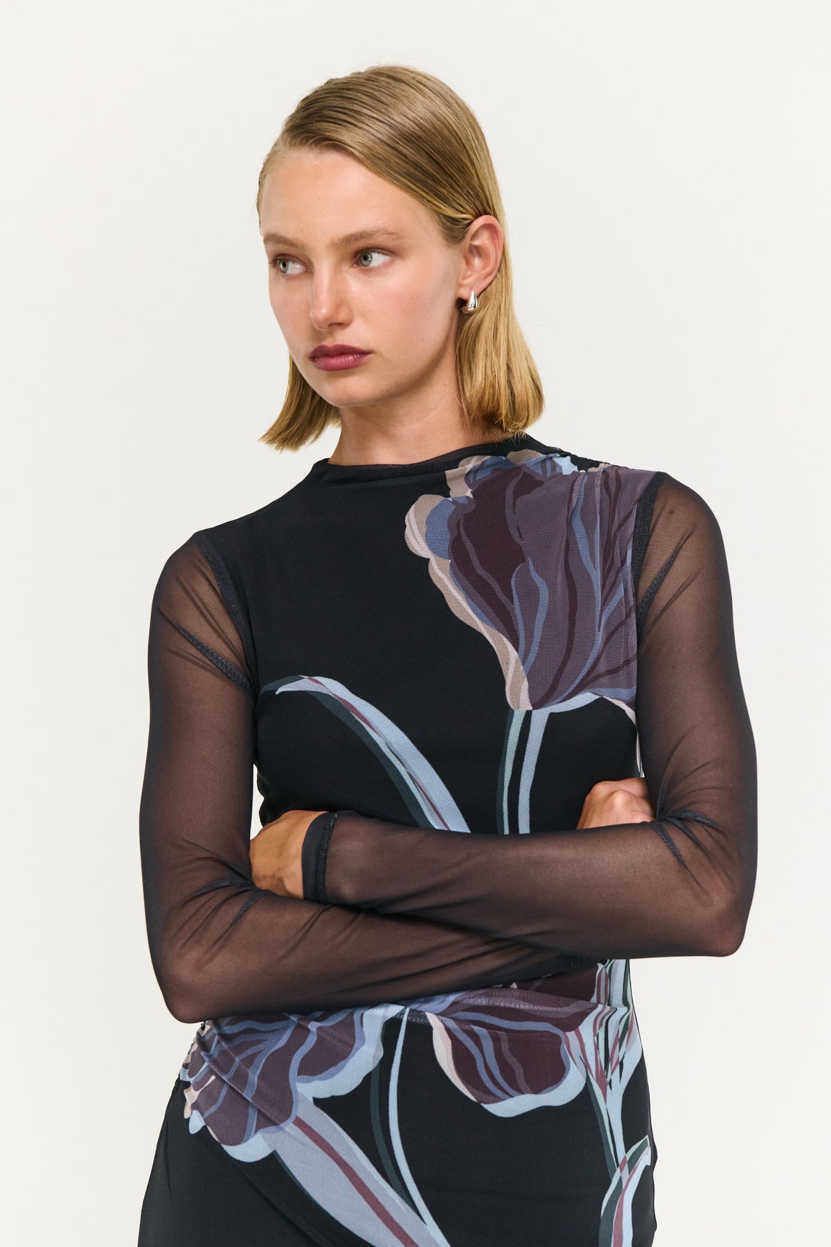 Staple The Label STAS Mesh Dress in Midnight Floral