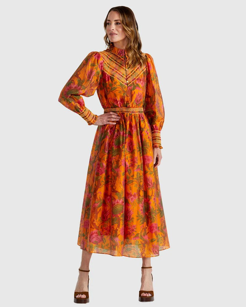 Fate + Becker Panama Dress in Orange Floral
