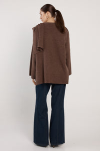 Fate + Becker AMARIS Cape Coatigan in Choc Marle