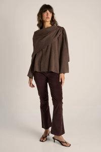 Fate + Becker AMARIS Cape Coatigan in Choc Marle