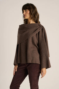 Fate + Becker AMARIS Cape Coatigan in Choc Marle