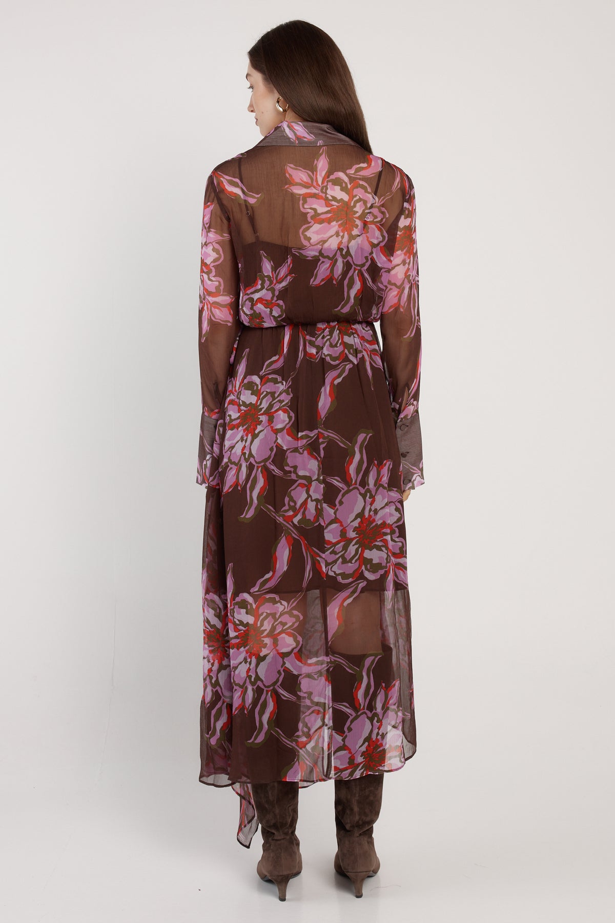 Fate + Becker Isla Wrap Dress in Dark Flower Print