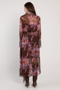 Fate + Becker Isla Wrap Dress in Dark Flower Print