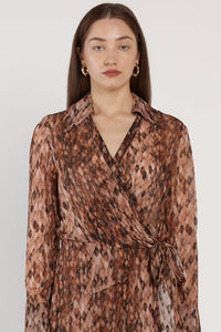 Fate + Becker Isla Wrap Dress in Snake Print