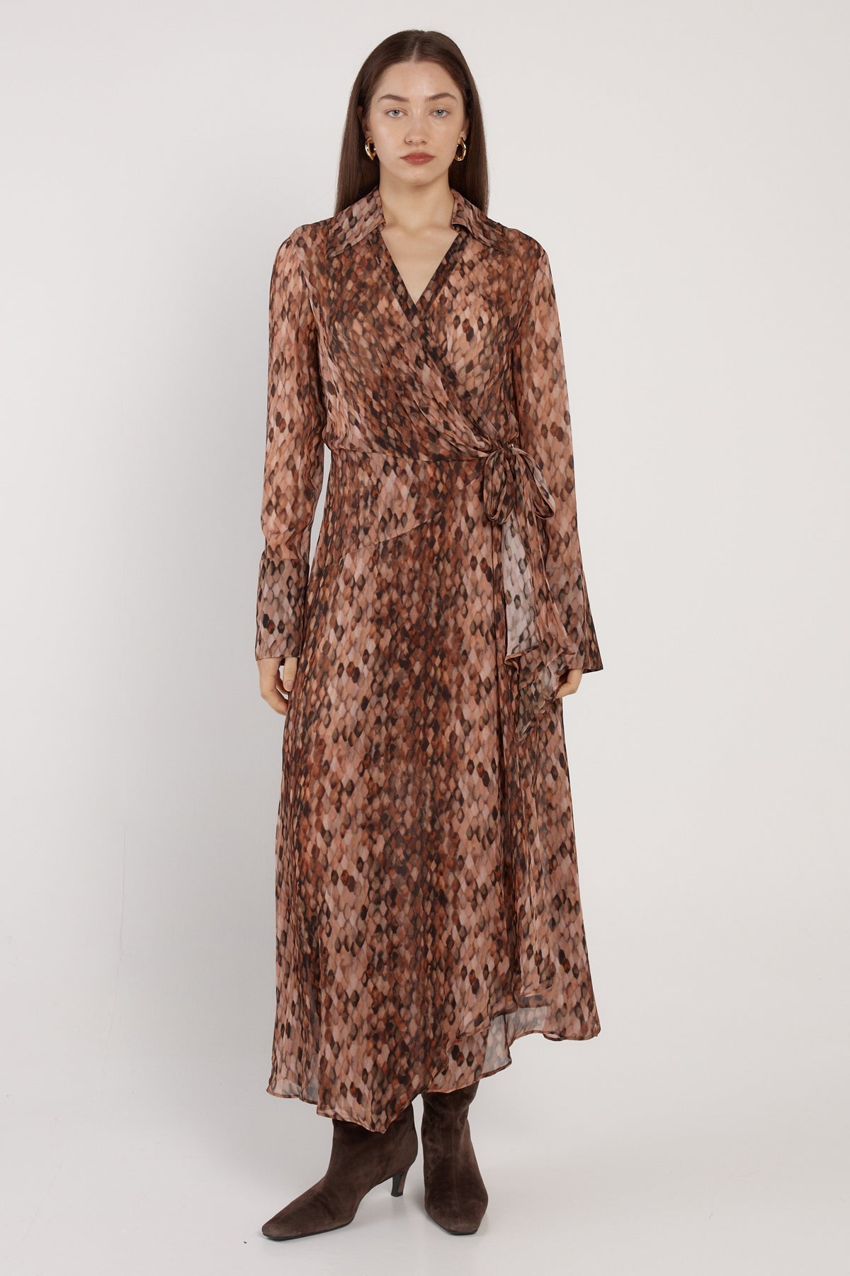 Fate + Becker Isla Wrap Dress in Snake Print