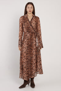 Fate + Becker Isla Wrap Dress in Snake Print