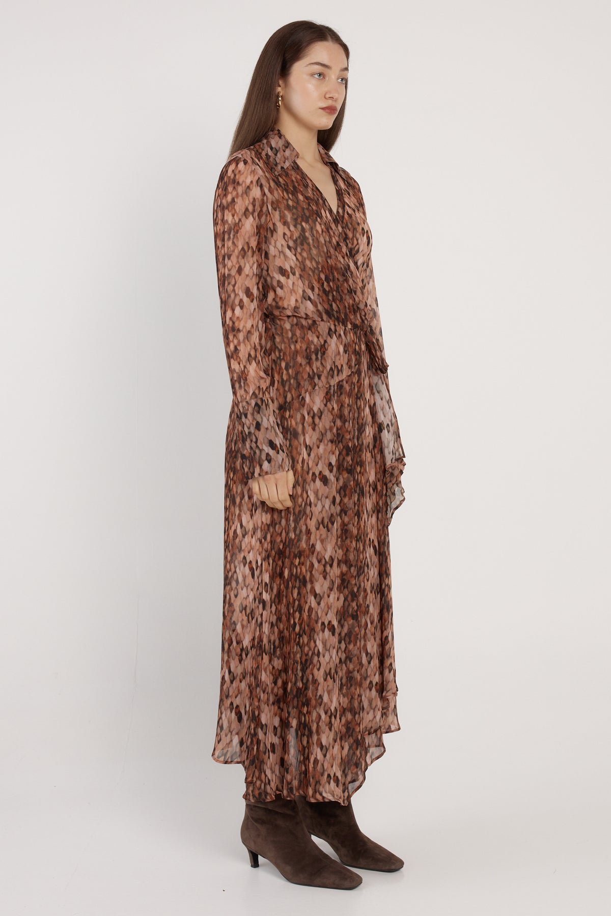 Fate + Becker Isla Wrap Dress in Snake Print