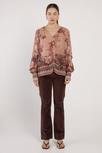 Fate + Becker ODETTE Ruffle Blouse in Scarf Print