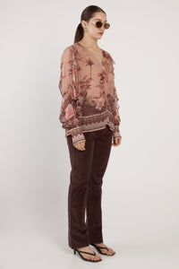 Fate + Becker ODETTE Ruffle Blouse in Scarf Print