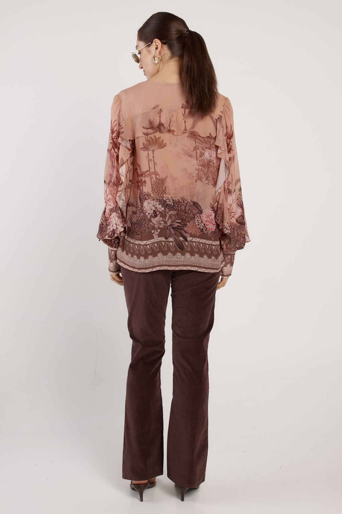 Fate + Becker ODETTE Ruffle Blouse in Scarf Print