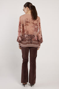 Fate + Becker ODETTE Ruffle Blouse in Scarf Print