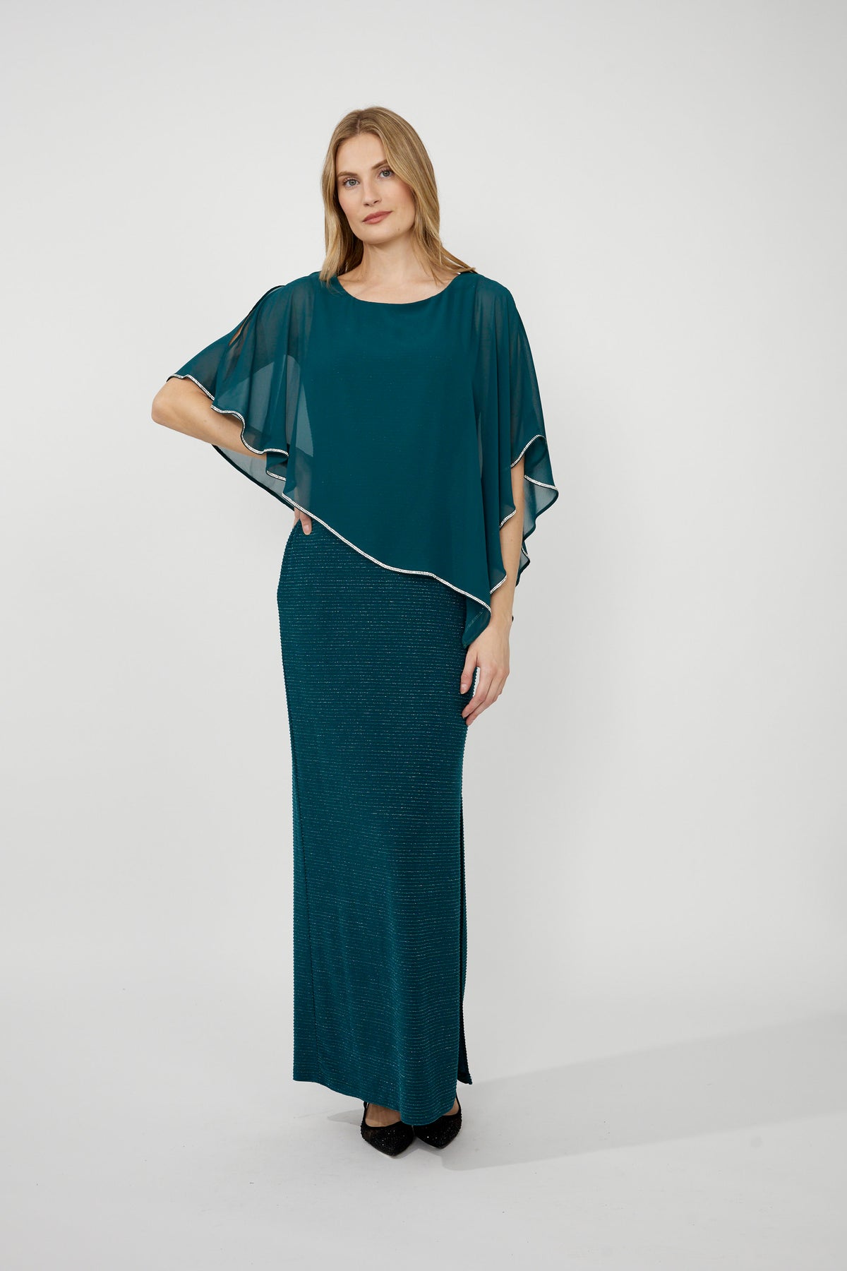 Lyman Sparkle Gown in Jade Shimmer 179257