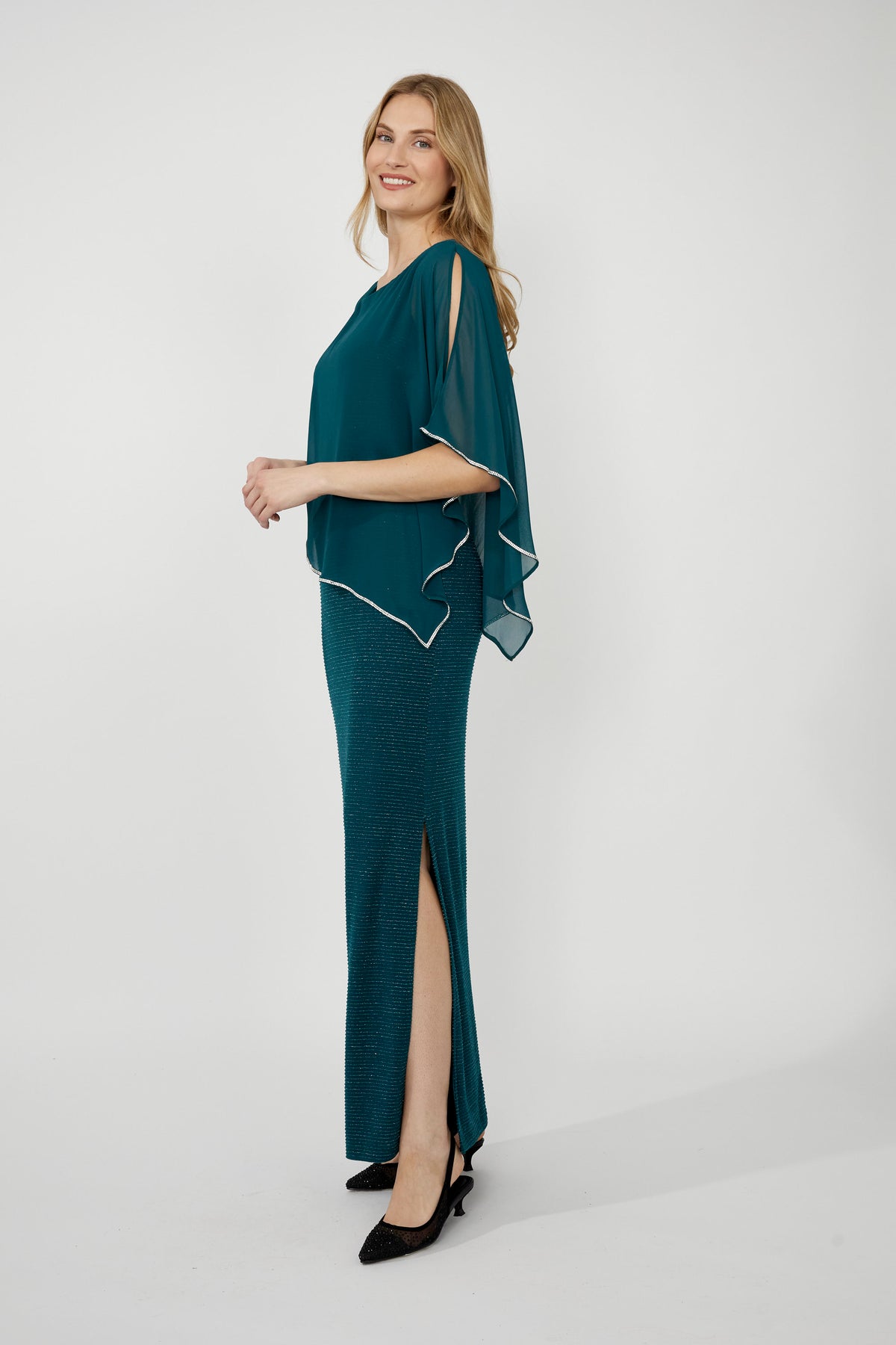 Lyman Sparkle Gown in Jade Shimmer 179257