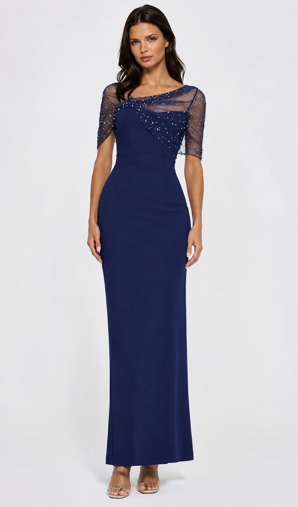 Ellie PEARL Gown in Navy