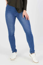 Vassalli Skinny Leg Full Length Denim Pull On in New Blue 230