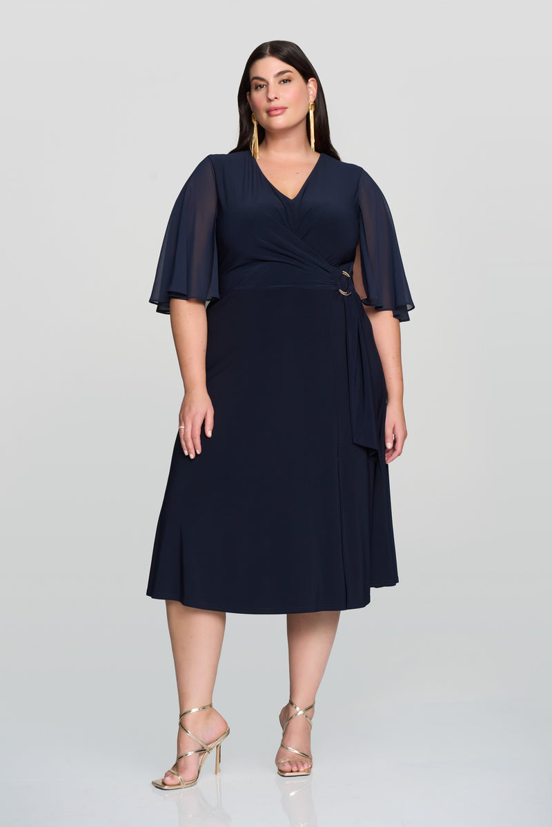 Signature by Joseph Ribkoff Flare Dress in Midnight 231757