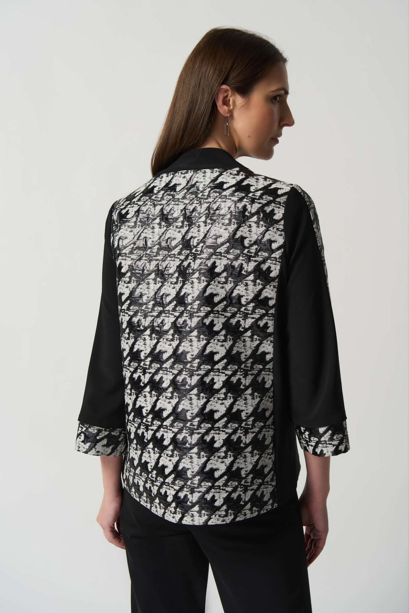 Joseph Ribkoff Colour-Block Jacket in Black & White 233157