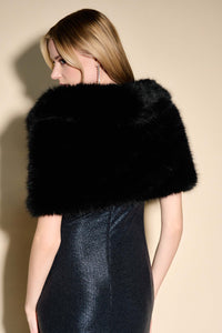 Signature by Joseph Ribkoff Faux Fur Wrap in Black 233796