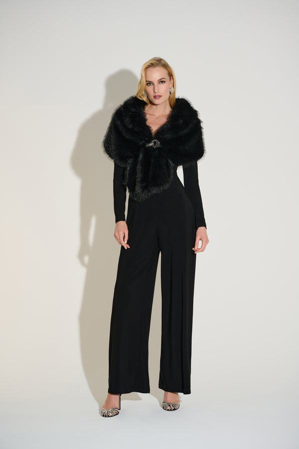 Signature by Joseph Ribkoff Faux Fur Wrap in Black 233796