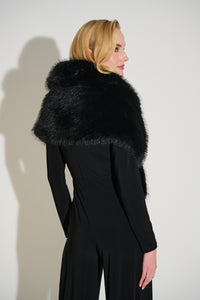 Signature by Joseph Ribkoff Faux Fur Wrap in Black 233796