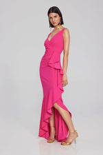 Signature by Joseph Ribkoff Trumpet Gown in Shocking Pink 241700