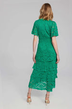 Signature by Joseph Ribkoff Ruffled Dress in Noble Green 241759