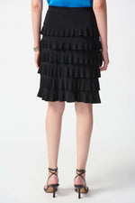 Joseph Ribkoff Ruffled Skirt in Black 242044