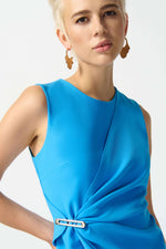 Joseph Ribkoff Lux Twill Buckle Dress in French Blue 242151