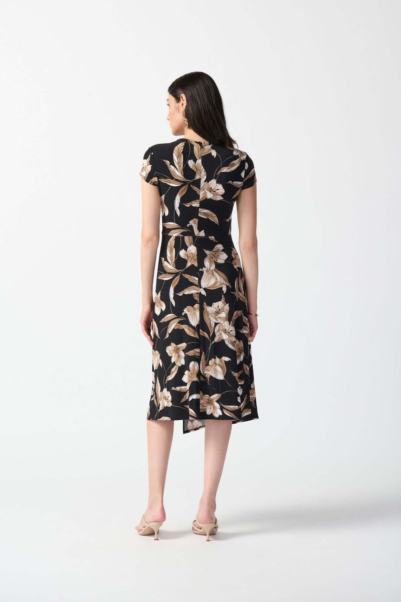 Joseph Ribkoff Fit & Flare Dress in Black Floral 242190