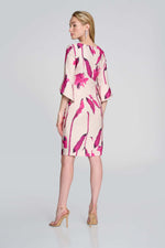 Signature by Joseph Ribkoff Floral Dress in Pink Sand 242733