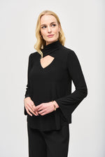 Joseph Ribkoff Cut Out Top in Black 243064