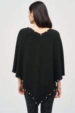 Joseph Ribkoff Rivet Knit Poncho in Black 243222