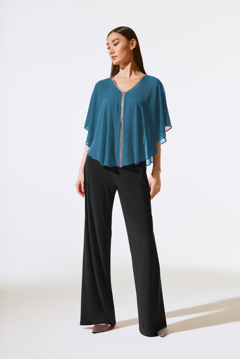 Signature by Joseph Ribkoff Poncho Top in Twilight 243707