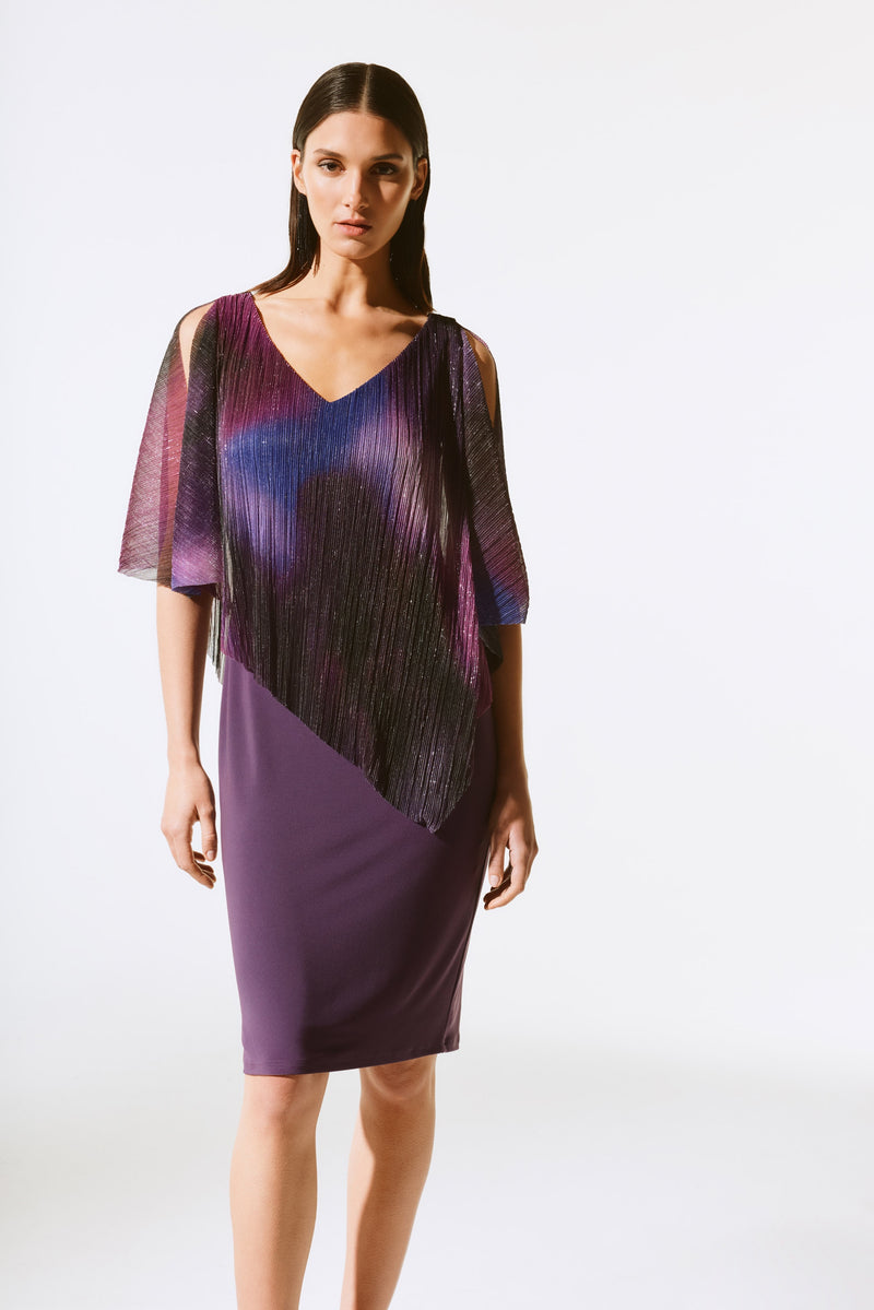 Signature by Joseph Ribkoff Dress in Blackcurrant Shimmer 243718