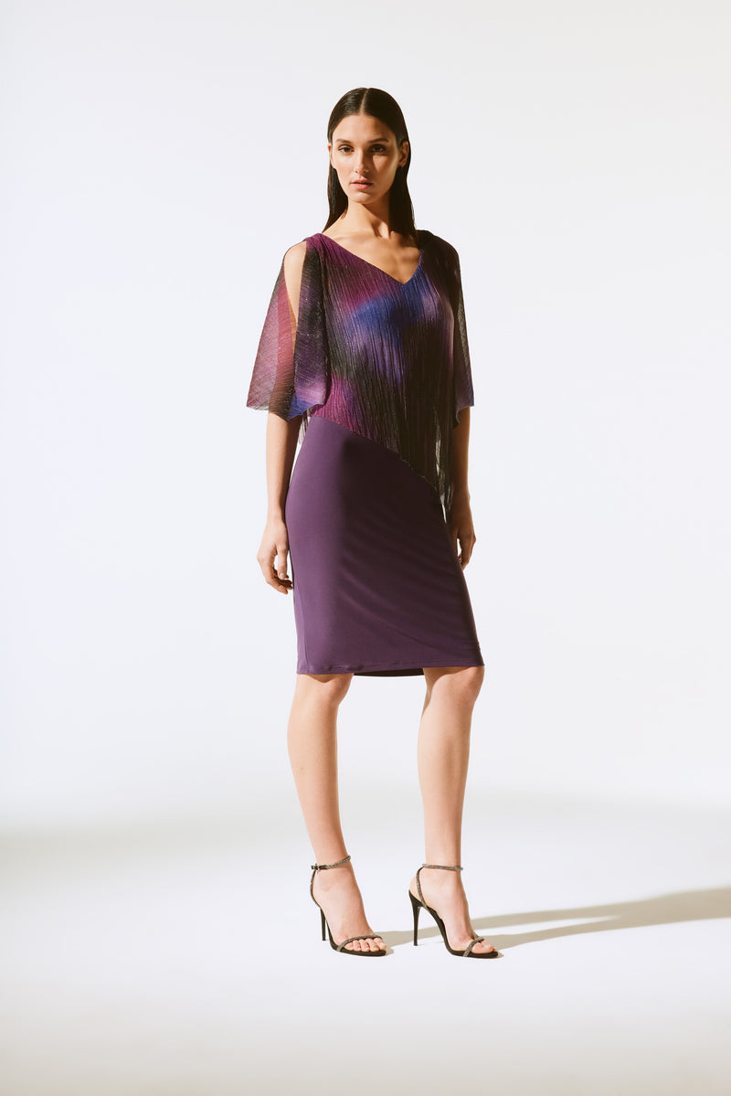 Signature by Joseph Ribkoff Dress in Blackcurrant Shimmer 243718