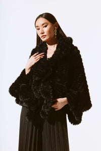 Signature by Joseph Ribkoff Faux Fur Wrap in Black 243758