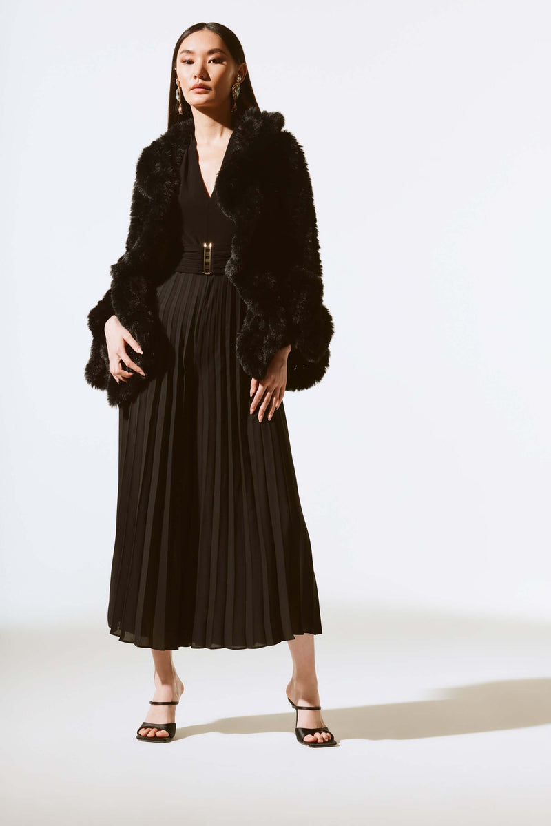 Signature by Joseph Ribkoff Faux Fur Wrap in Black 243758