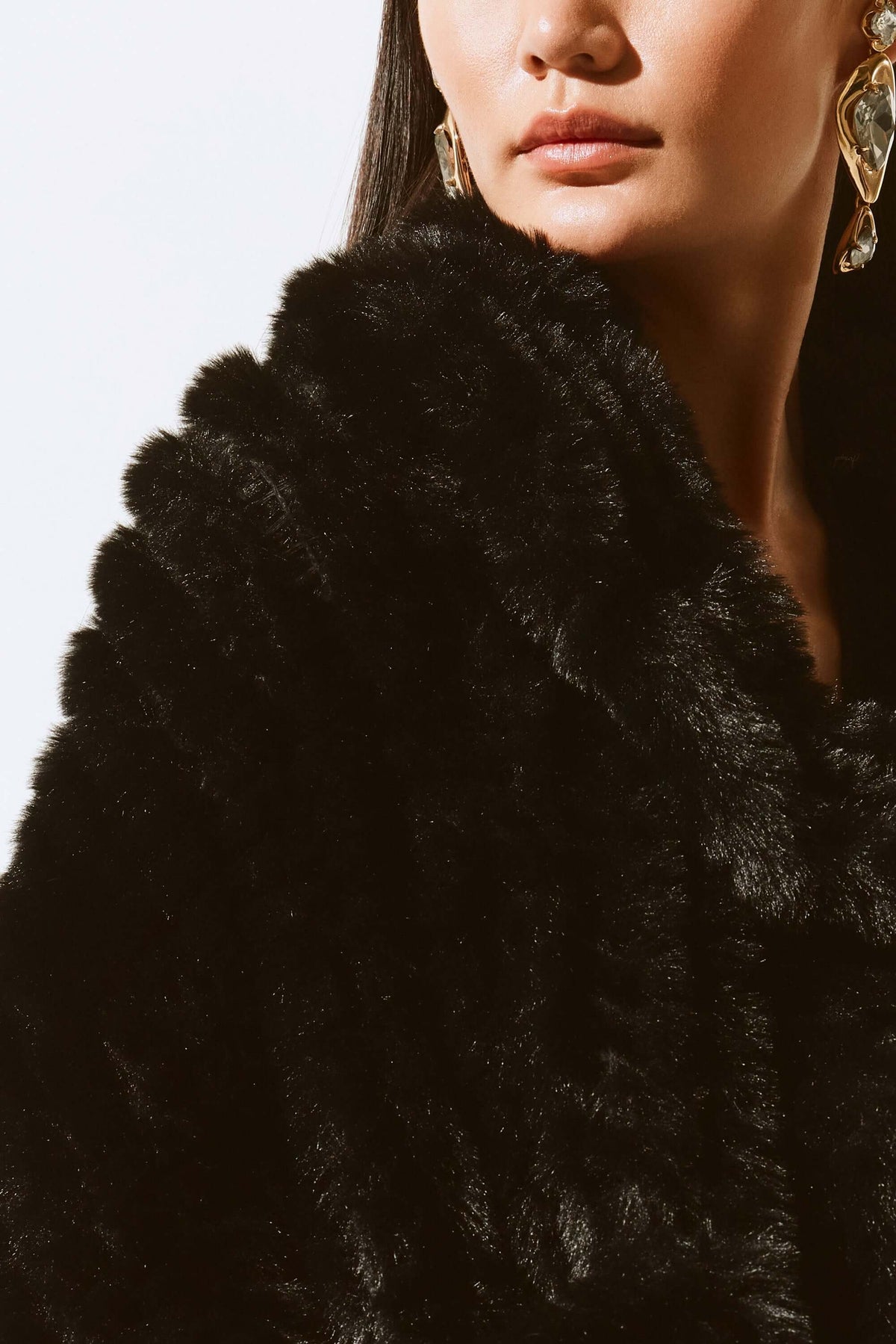 Signature by Joseph Ribkoff Faux Fur Wrap in Black 243758