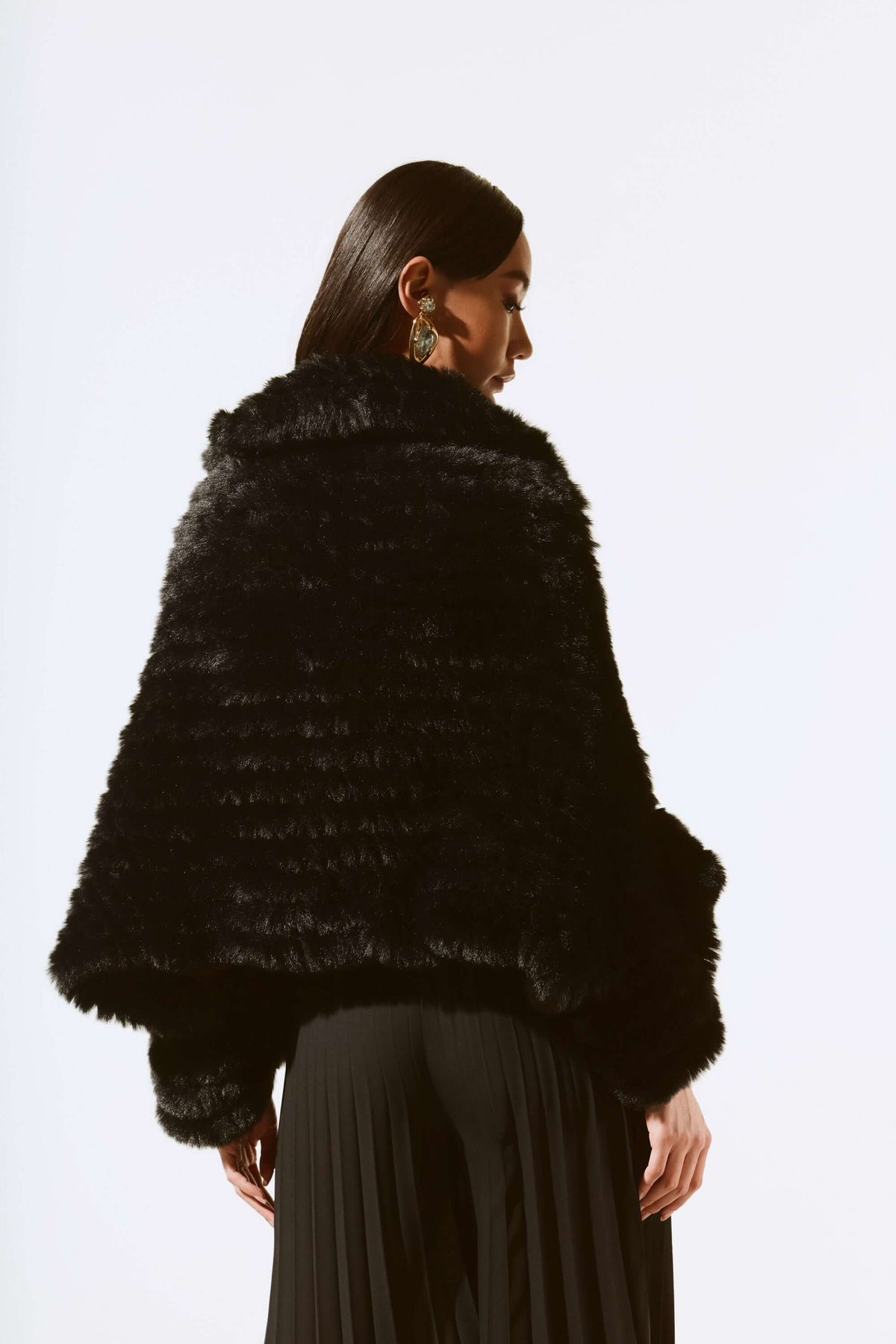 Signature by Joseph Ribkoff Faux Fur Wrap in Black 243758