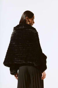 Signature by Joseph Ribkoff Faux Fur Wrap in Black 243758