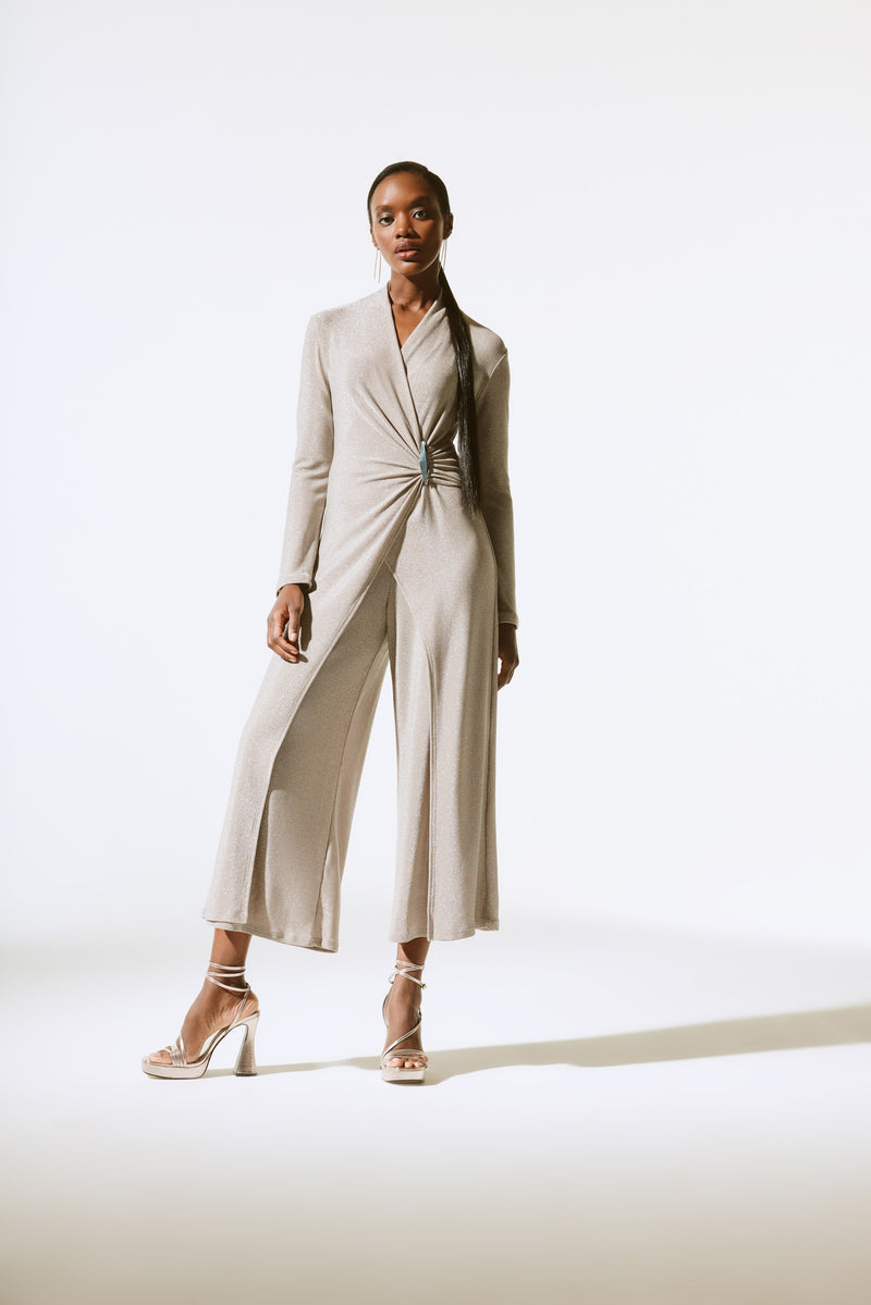 Signature by Joseph Ribkoff Jumpsuit in Nude Shimmer 243794